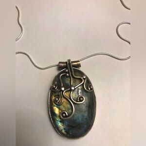 Labradorite Stamped 925 Sterling Silver Necklace